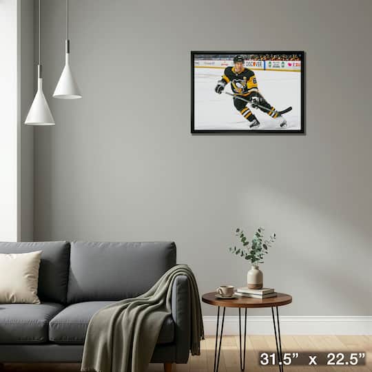 Sidney Crosby Pittsburgh Penguins Framed 20" x 29" Action Canvas 31.5" x 22.5"